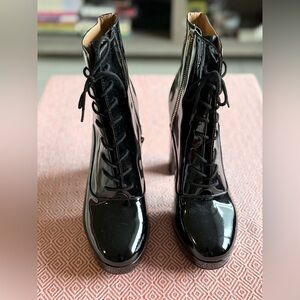 Calvin Klein Black Patent Leather Women's Boots